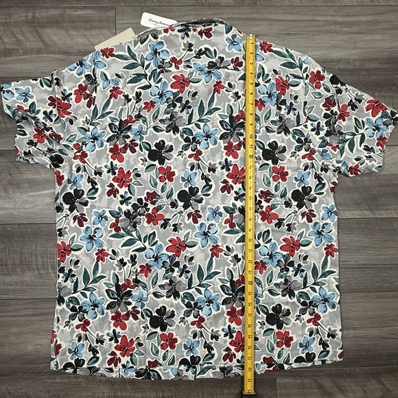 Tommy Bahama Men's Tropicana Blooms Silk Camp Shirt Gray Floral‎ NEW $148 - Picture 3 of 5